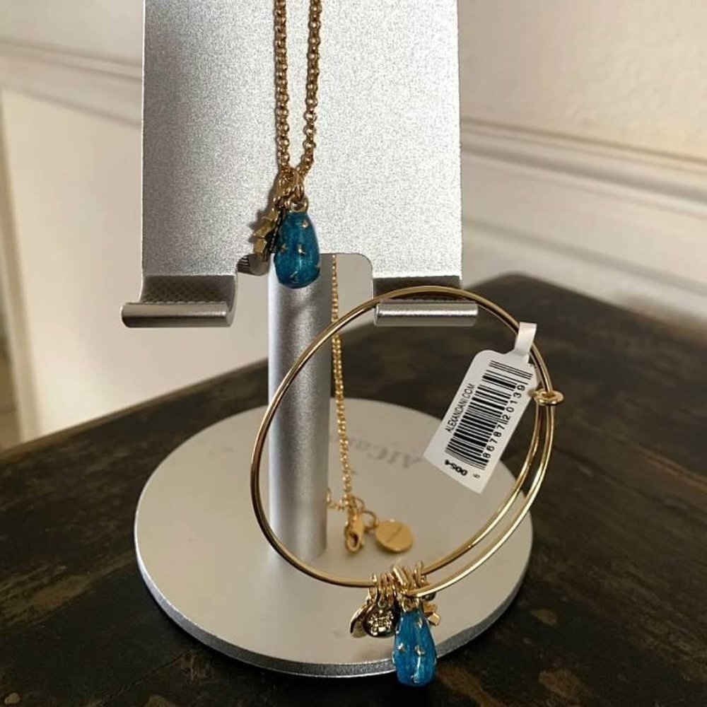 Alex & Ani Celestial Moon & Starburst Duo Bracelet & Necklace Set